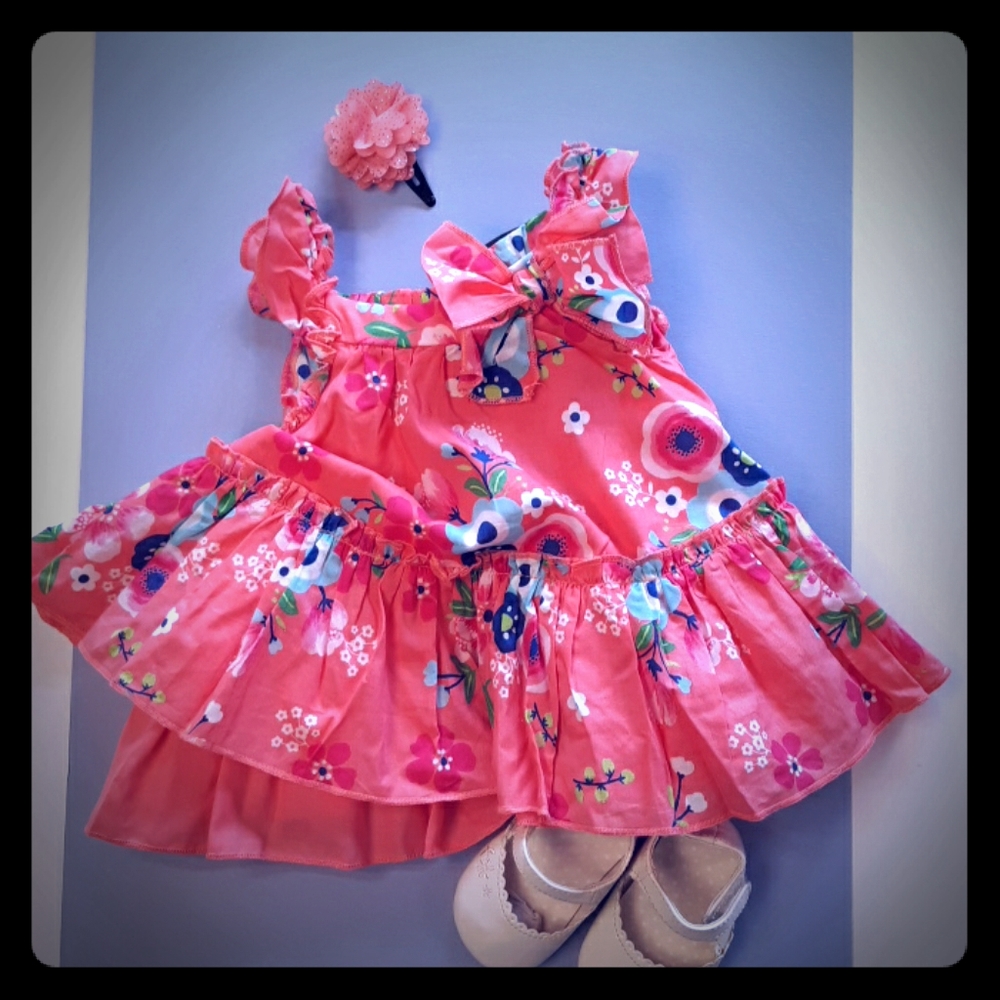 Sundress with hair bow and shoes